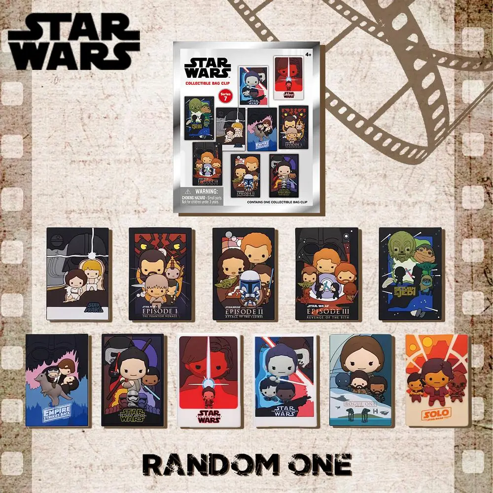 Disney Officially Licensed Star Wars Series 3D Cartoon Blind Box Keychain Doll Keychain Random TheLastJedi ThePhantomMenace or Other Character Jewelry Backpack Charm Birthday Valentine's Day Anniversary Party New Year's Gift for Friends and Family