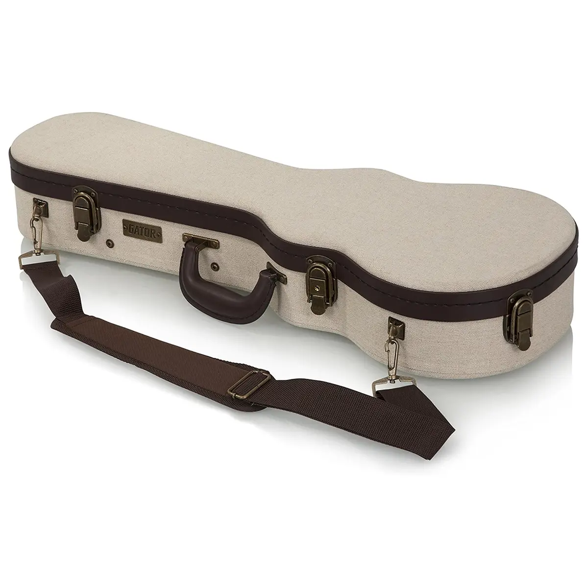 Gator Cases Journeyman Concert Style Ukulele Deluxe Wood Case, Beige