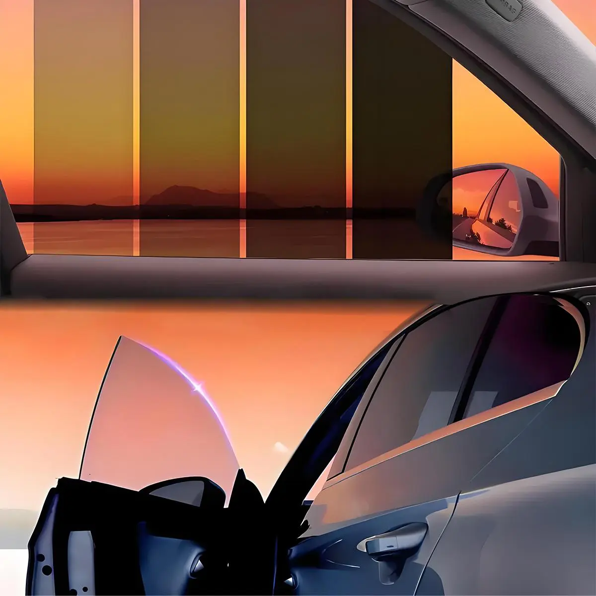 Car Window Tint Film, UV Shielding & Heat Resistance & Enhanced Privacy Window Tint Film, Professional Quality Window Tint Film for Auto