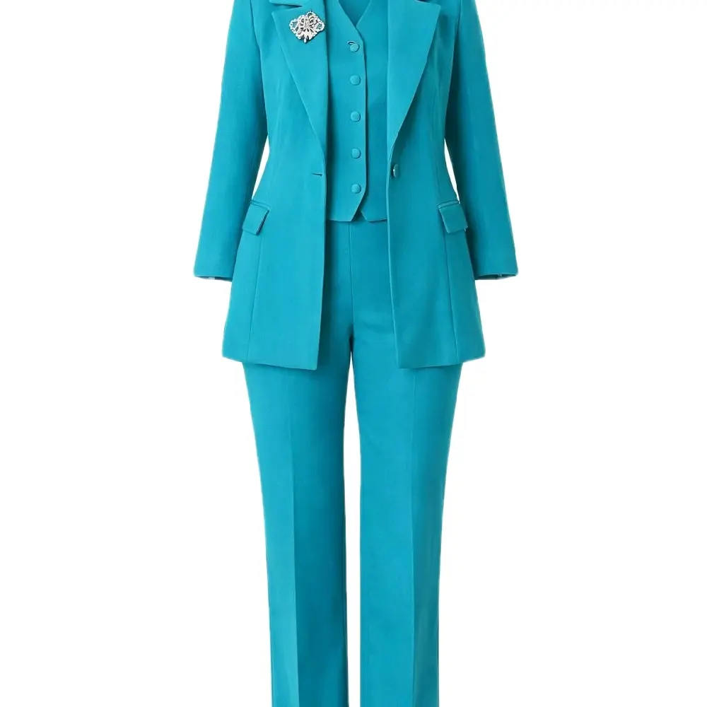 Elegant Turquoise Business Suit for Women - Professional Look with Classic Design and Comfortable Fit