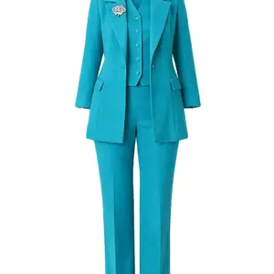 Elegant Turquoise Business Suit for Women - Professional Look with Classic Design and Comfortable Fit