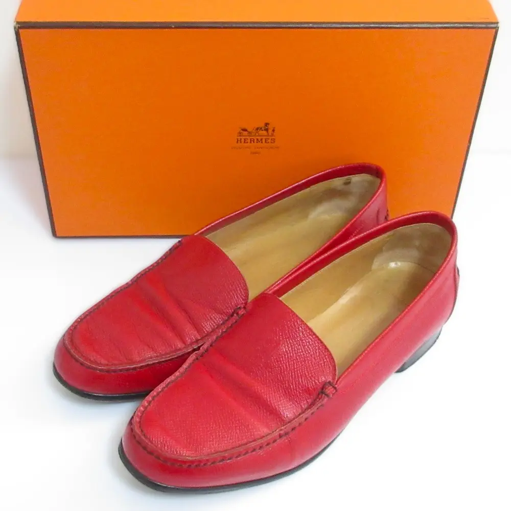 Pre-owned HERMÈS Other Small Leather Goods Hermes H Logo Leather Loafers