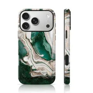 Luxury Marble Design Phone Case for iPhone 17 Pro Max/16 Pro/15Pro Max 15/14/13/12Max & Samsung S25 Ultra All Models, Double-Layer TPU Shockproof Protective Cover