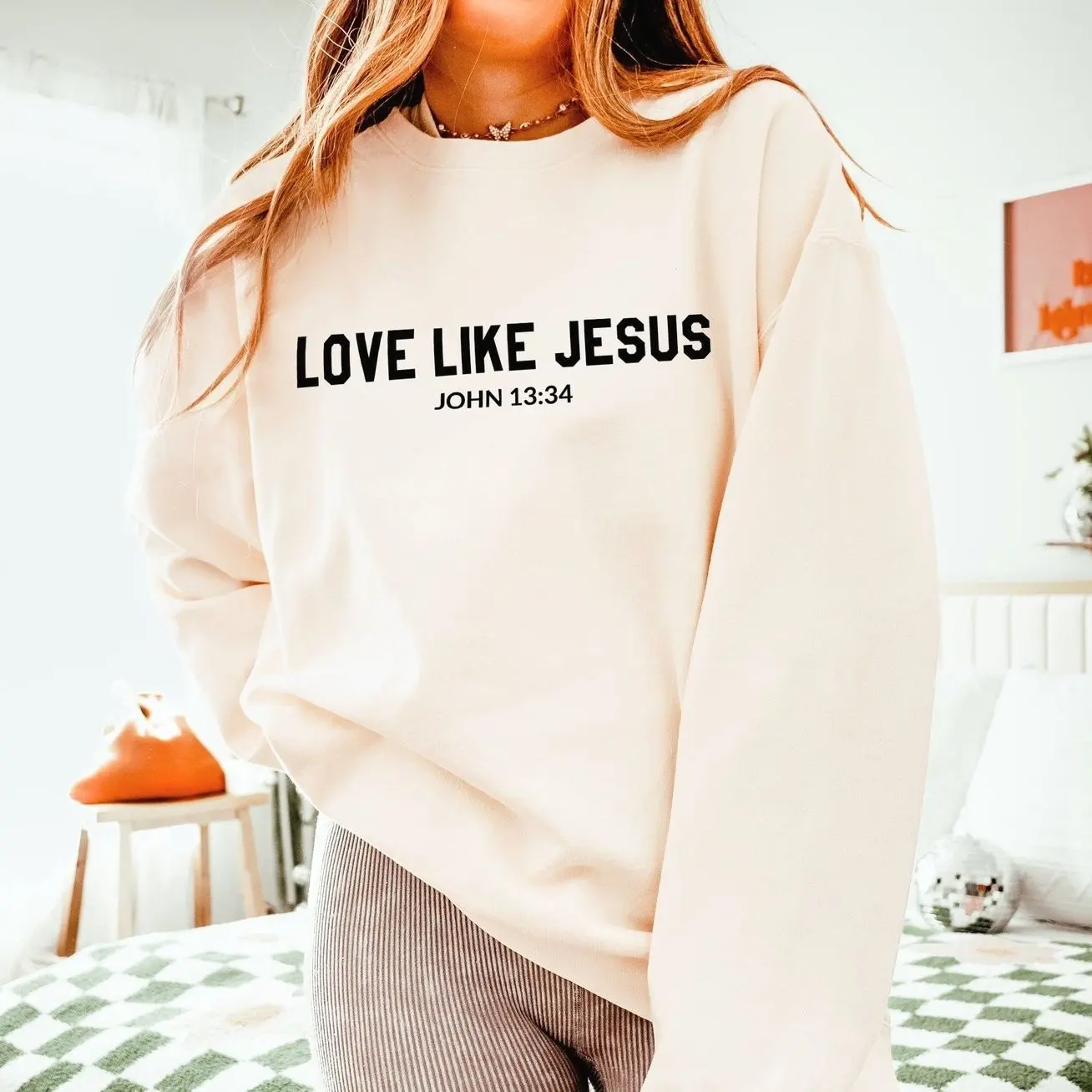 Love Like Jesus Christian Crewneck Sweatshirt, Hoodie, Comfort Colors Tee, Vintage Jesus Christian T-shirt, Subtle Jesus Saves T-Shirt, Women's King One-Sided Faith Graphic Tee, Men's Retro Unisex Fall Print Gift Religious apparel
