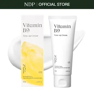 NDP Vitamin B9 Tone-Up Cream - Hydrating, Brightening, Calming Primer & Tinted Moisturizer for Sensitive Skin, Korean Skincare, 12-Hour Hydration, 95% Pure Cica Extract, 2.19 fl oz