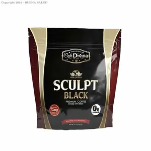 Cafe Divina Sculpt Black Premium Coffee 72mg Caffeine 0g Sugar 2.7 oz Beverage Bean