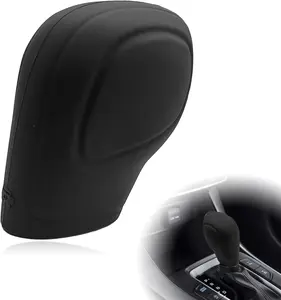 Automotive Universal Silicone Car Gear Shift Knob Cover, Anti-Slip Protector Comfortable Handle Cover, for Automatic Shift Interior Accessories Fit Most Cars (Black/Apricot/Grey)