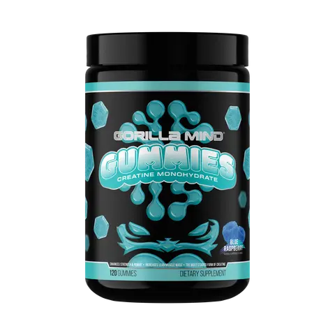 Gorilla Mind Creatine Gummies, Chewable Sugar-Free Creatine Monohydrate, Creapure Purity, HPLC Tested (30 Servings)