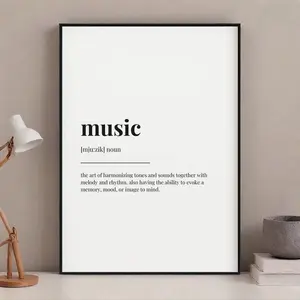 Music Definition Print Artistic Wall Poster No Frame for Living Rooms Dormitories 08*12 12*18 16*24 20*30 24*36 Inches