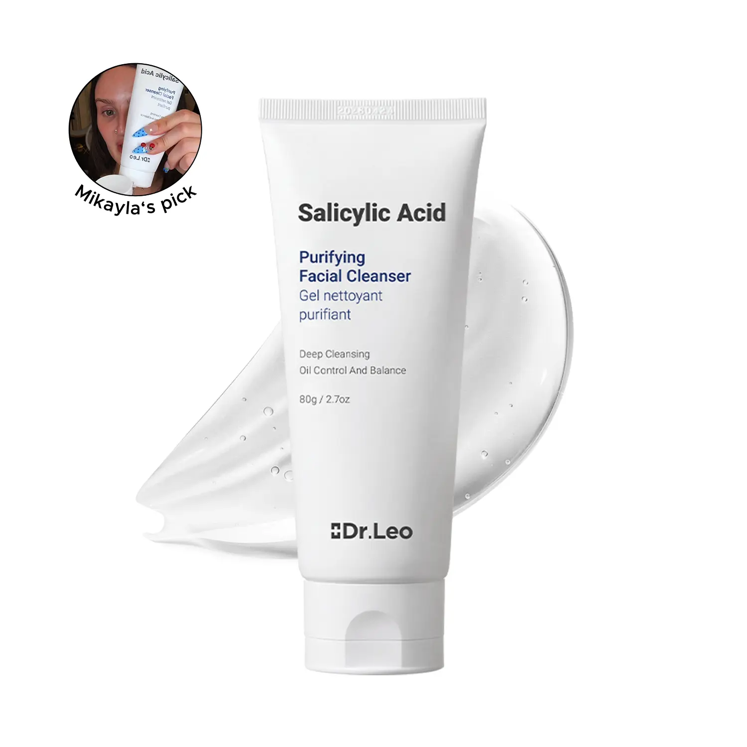 Dr. Leo Mild Salicylic Acid Gel Facial Cleanser - Acne-Fighting, Deep Pore Clean, Hydrating, Soothing, Oil Control Daily Face Wash for Sensitive Skin (Smooth Complexion Support) #DealsForYouDays, Allergy-Free Facial Cleansers, Gentle, Cleansing Facial