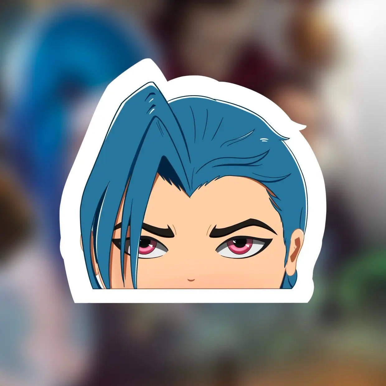 Jinx Peeker - Arcane | Waterproof Vinyl & Holographic Sticker | Water Resistant Matte Sticker | Laminated Sticker Protection