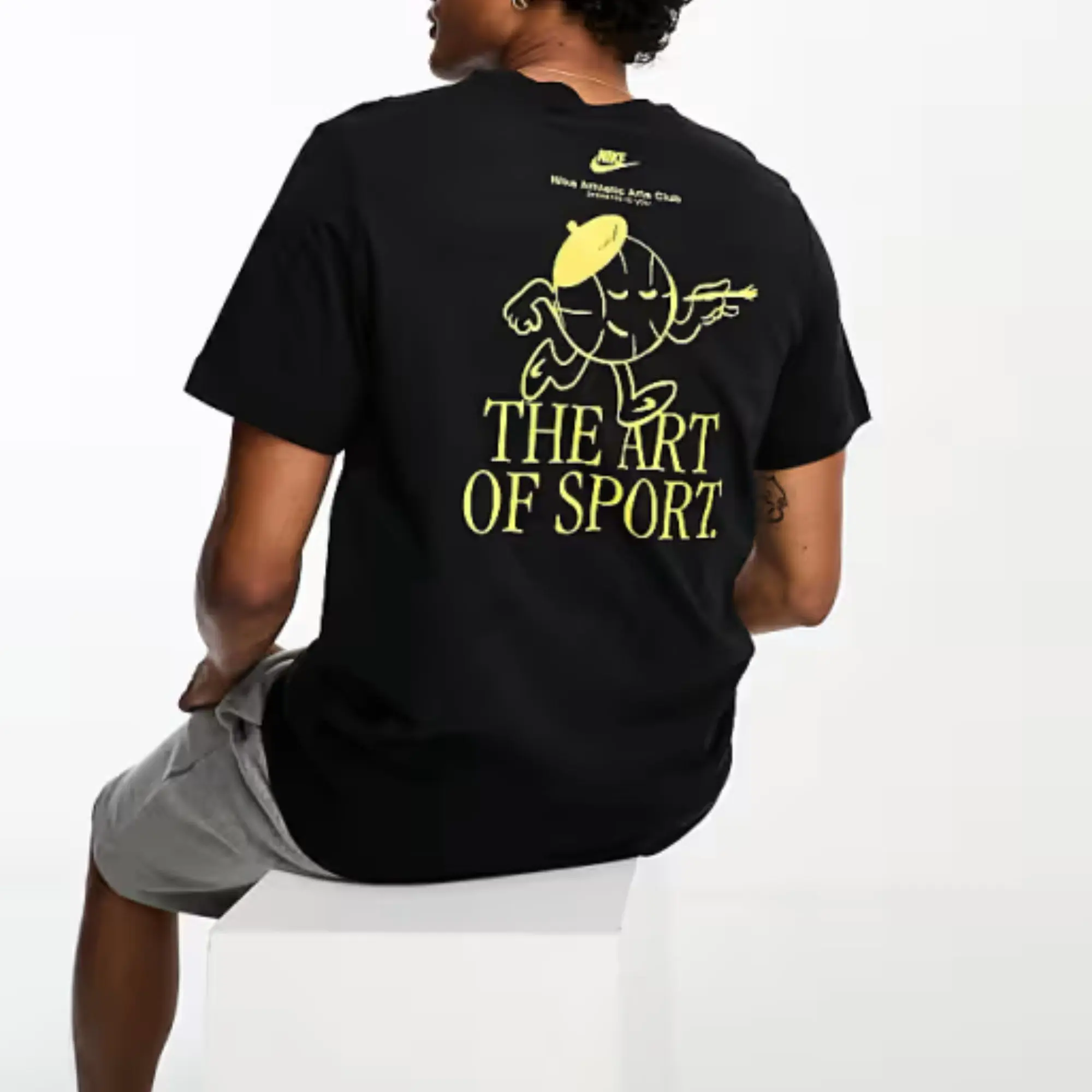 Nike Sportswear Men's Art Is Sport Graphic T-Shirt "Black" – Casual Short Sleeve Tee Featuring Bold Graphic Artwork, Soft Cotton Fabric, Comfortable Standard Fit, and Iconic Nike Sportswear Branding Perfect for Everyday Wear, Streetwear Styling, Training
