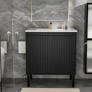 30 Inch Bathroom Vanity with Sink, Floor - Standing Structure for Stability, Soft - Closing Drawers for Noiseless Operation, Sleek Oak Finish for Modern Aesthetic