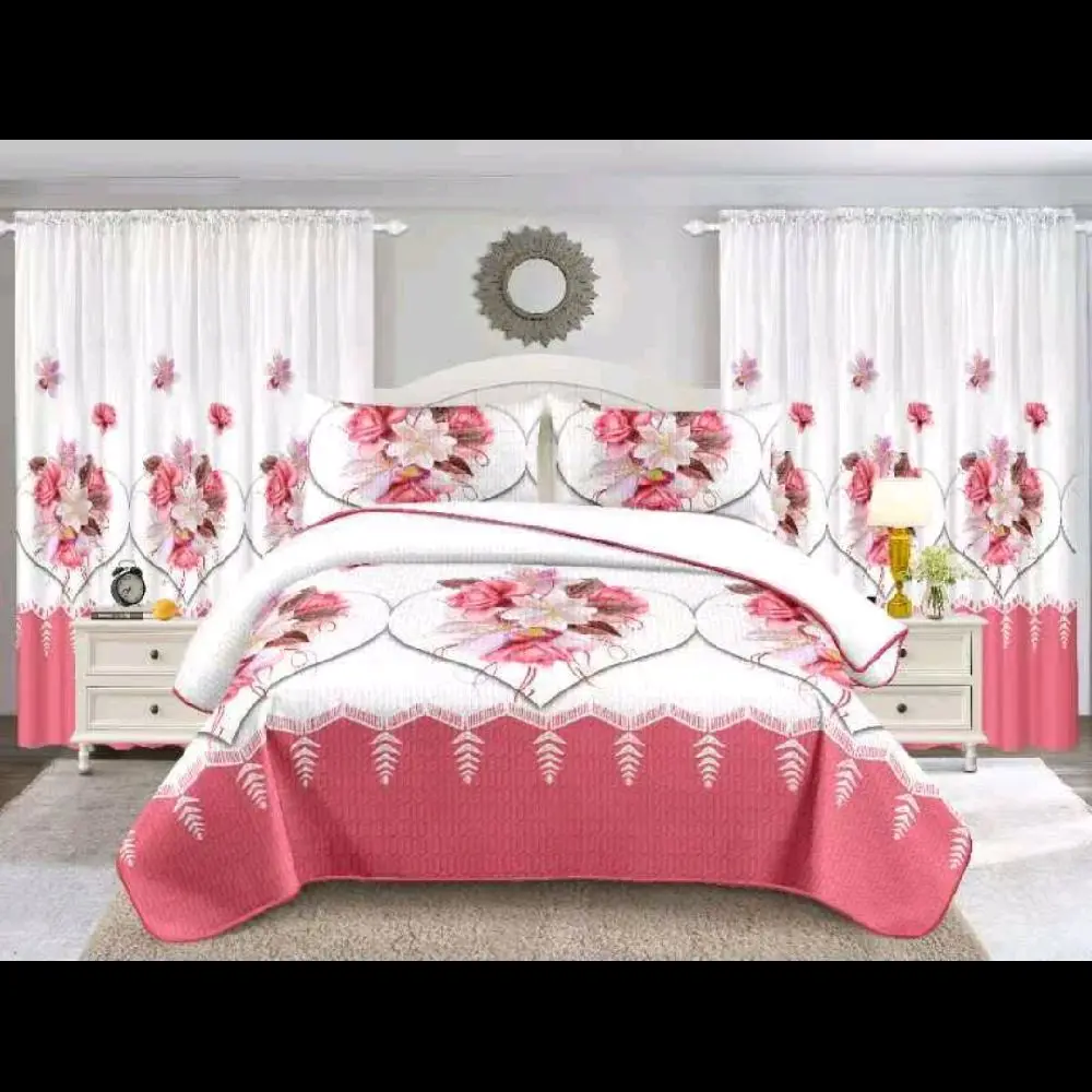 7-Piece Comforter Set with Curtains & Decorative Pillows – Complete Bedroom Set