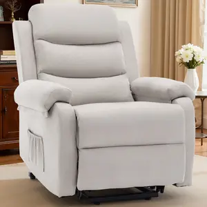 Korser Small Power Lift Recliner Chair for Elderly with Memory Function Linen Fabric 45°-155° Reclining Capacity Easy Assembly For Livingroom,Bedroom
