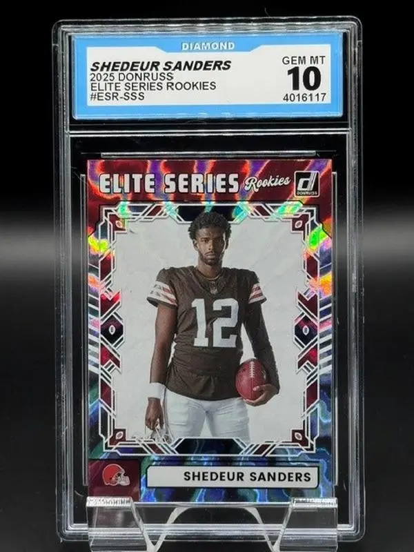 2025 Panini Donruss Elite Series ROOKIE Football Card Shedeur Sanders #ESR-SSS Graded GEM MINT 10