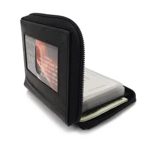 ag wallets Mens Zip Around Leather Wallet with Inserts