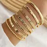 Geometric & Heart Design Cuff Gypsy Bangles As Gift for Girlfriend, Texture Metal Twist Design Bracelet on Wrist, Elegant Matching Jewelry, Classic Fashion Accessories for Daily Wear, Stack Bracelet for Wife, Stacking Bangle Bracelet