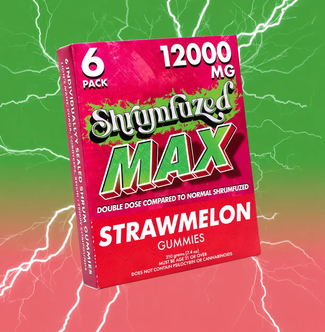 MAX Strawberry Watermelon Fruit Gummies, 6 Count, High Potency Plant-Based Gummies, Soft Chewy Gummies, 100% Organic Ingredients, High-Quality Formula, Freshness-Sealed, Secure Reusable Metal Tin, Travel-Friendly Packaging, Proudly Made in USA