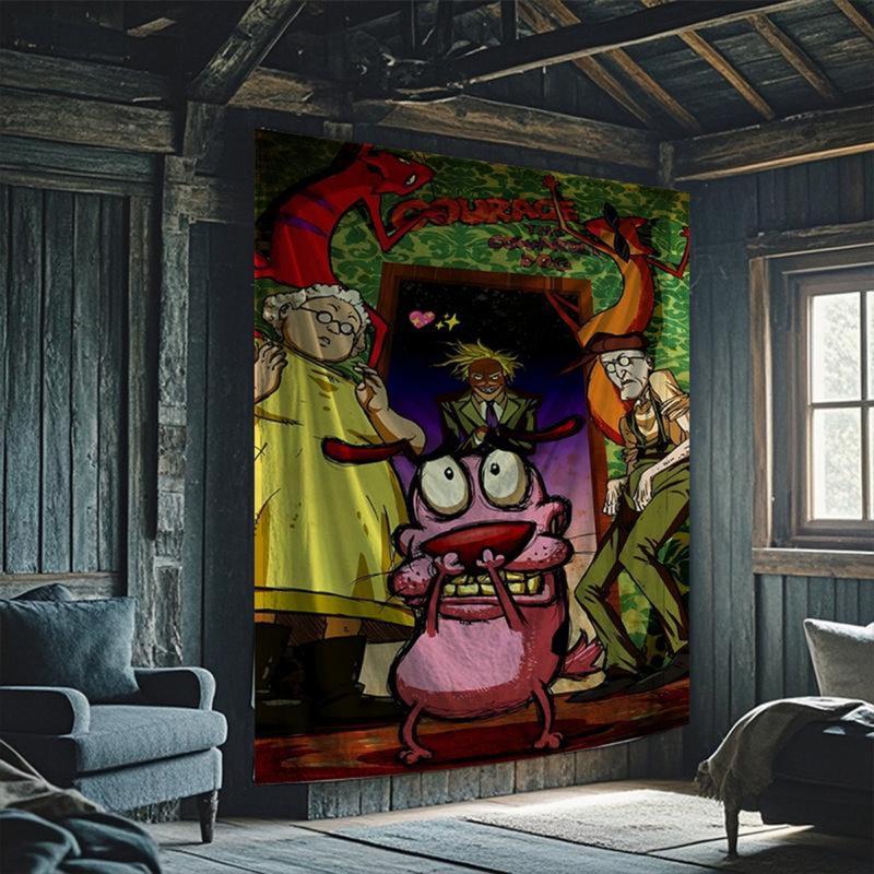 Courage The Cowardly Dog Nostalgia Blanket | Super Soft Flannel Throw | Kid Must-Have Gift for Cartoon Fans | Perfect for Home/Office/Parties