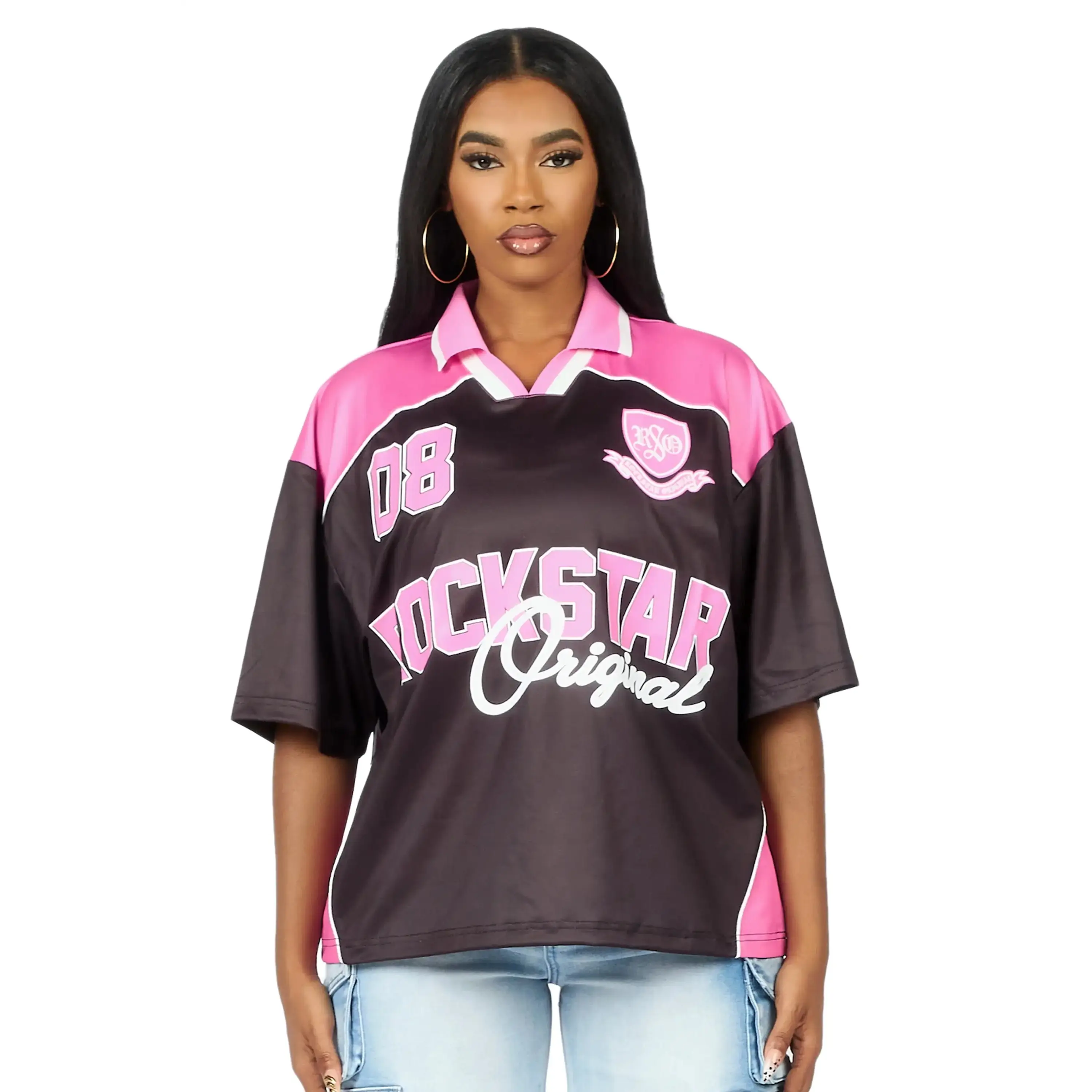 Sheanette Black/Pink Graphic Jersey