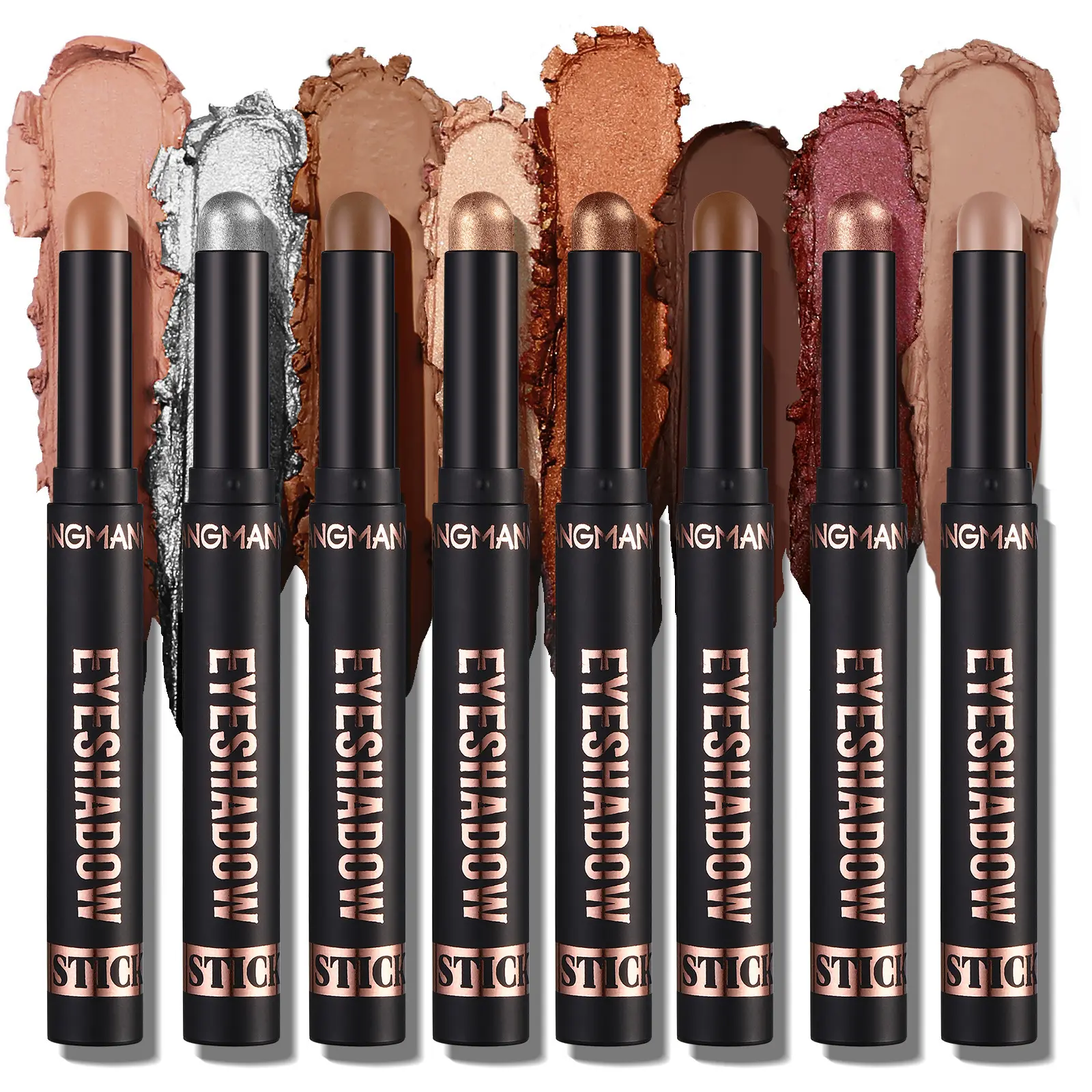 Eyeshadow Stick Set with 8 Colors, Long-Lasting & Waterproof Cream Shadow for Easy Daily Makeup, Matte & Shimmer Finishes