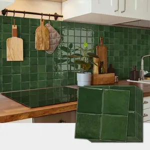 Eye-Care Vintage Soft Texture Square Brick Fake Tile 3D Wall Sticker, Textured Wall Paper, Self Adhesive Wallpaper, DIY Epoxy Resin Wall Decal, Kitchen Bathroom Decor