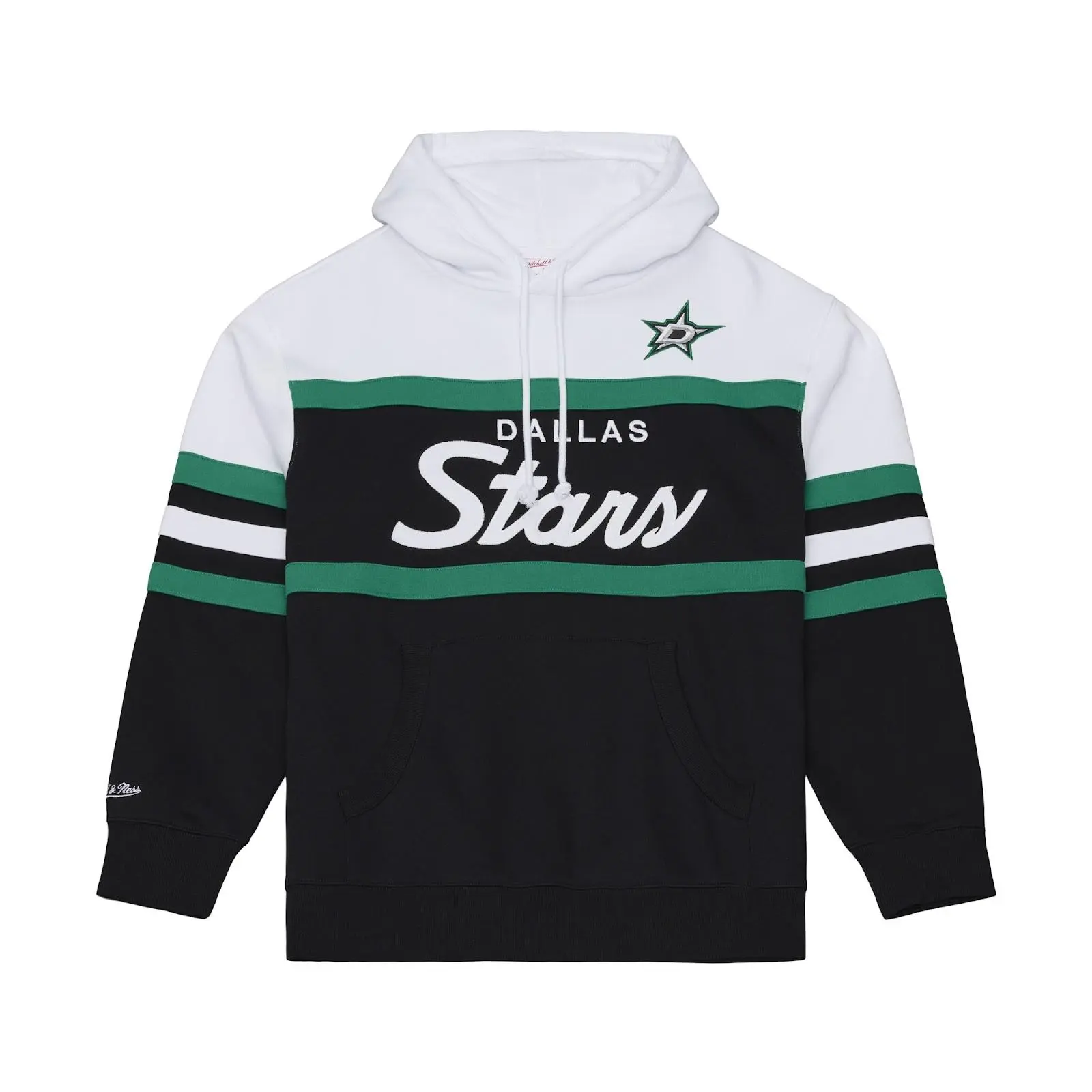Dallas Stars Black Head Coach Hoodie NHL Throwback Sweatshirt Fleece Vintage Fan Gear Mitchell & Ness