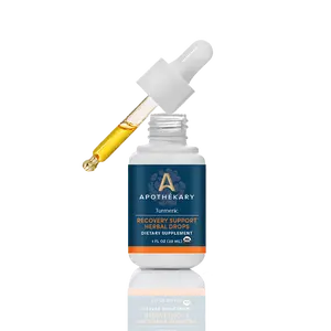 Apothékary Turmeric Recovery Support Herbal Drops - Whole-Plant Extract for Joint Comfort & Inflammation - Antioxidant Rich, Alcohol-Free, Clinically-Tested, Certified Gluten-Free, Vegan & Cruelty-Free, Third Party Tested, Plant-Based, Made in the USA