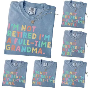Custom Comfort Colors Retirement Grandma Shirt, Personalized Gift Mothers Day, Mama Nana Auntie Mimi Gigi Lala Yaya Lolly Grammy T-Shirt
