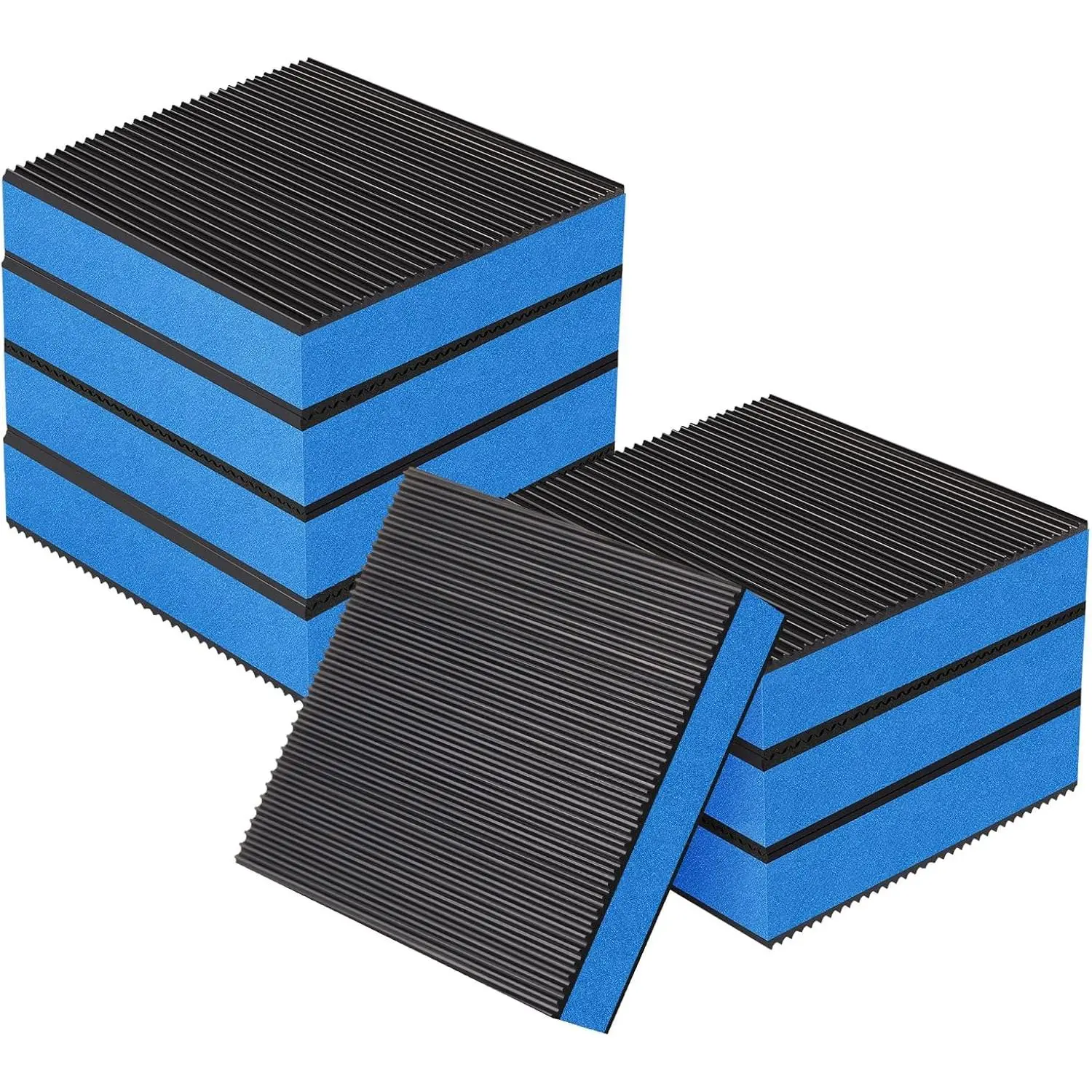 8 Pack Heavy Duty Anti Vibration Pads 4 x 4 x 7/8 Inches EVA Rubber Noise Reduction Mat for Washer, Treadmill, Hvac, Air Conditioner Floor Protector, Non-slip Durable