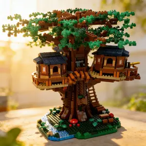 Miniature World Detailed Replication Creative Treehouse 3D DIY Construction Puzzle Model Handmade Home Desktop Decoration Stress Relief Collectible Crafts