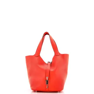 Pre-owned HERMÈS material Bucket Bags Hermes Picotin Lock Bag Clemence MM by Rebag