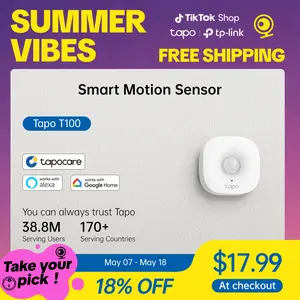 [Summervibes] TP-Link & Tapo T100 Smart Motion Sensor – 120° Wide-Range, 3-Level Sensitivity (3/5/7 m), Sub-1G Low-Power Wireless, 2-Year Battery, Real-Time App & Hub Alarm, Magnetic/3M Mount, Requires Tapo Hub
