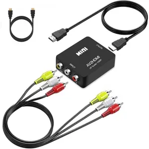 AV to HDMI Converter, RCA to HDMI, 1080P Mini RCA Composite CVBS Video Audio Converter Adapter Support PAL/NTSC for TV/PC/ PS3/ STB/Xbox VHS/VCR/Blue-Ray DVD Players