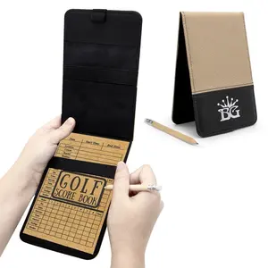 (BG Style) Elite Leather Golf Scorecard- Durable Synthetic Leather, Compact, Fits Standard Cards & Books portable golf accessory golf gift