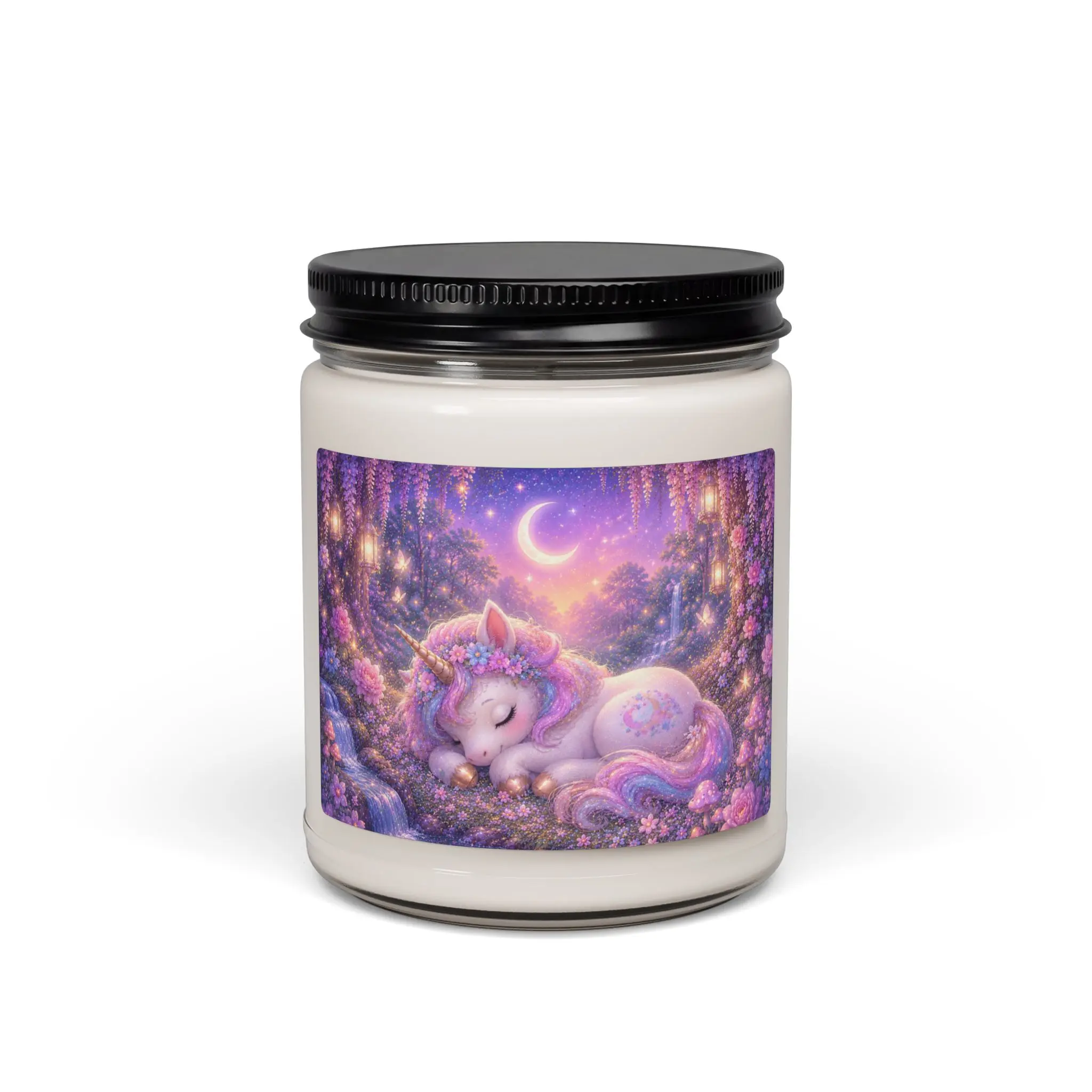 Dreamy Sleeping Unicorn Scented Soy Candle | Magical Fantasy Candle | Cozy Home Décor | Pastel Unicorn Gift | 9 oz