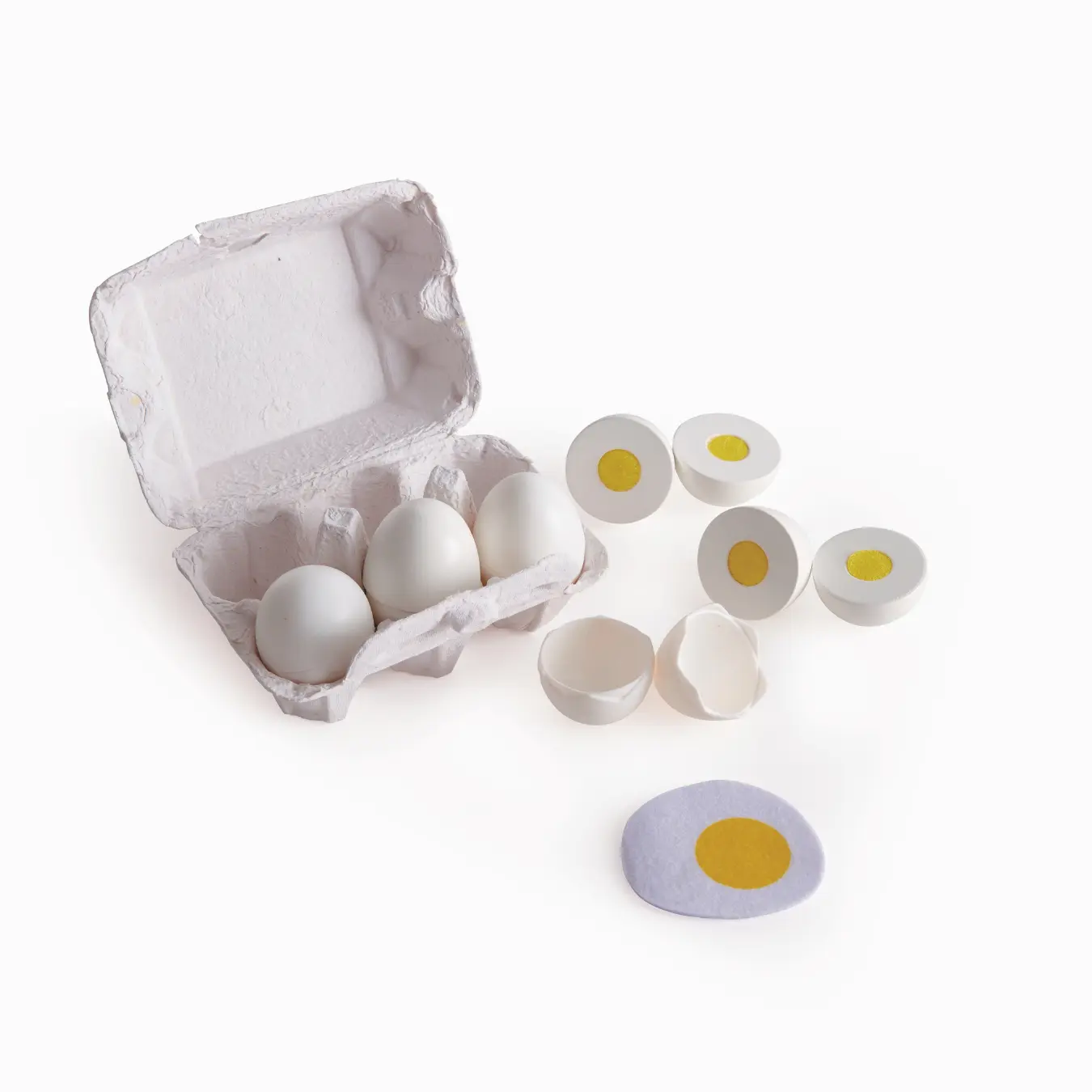 Hape Egg Carton for Convenient Egg Storage in Kitchen, Fried Eggs, Play Kitchen