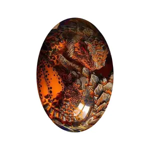Dinosaur Egg Ornaments Crystal Transparent Dragon Egg Sculpture Resin Crafts Statue Souvenir Desktop Ornament Collection Home Office Decor Exquisite Unique Gift