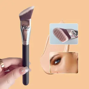 [Professional Synthetic Foundation Brush] Professional Large Angled Foundation Brush - Synthetic, Fragrance-Free for All Skin Types, Ideal for Contouring & Blending