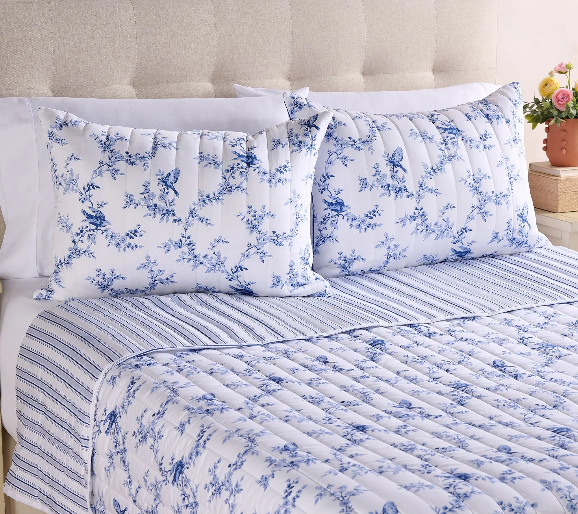 Springtime Songbird Reversible King Quilt Set by Kim Gravel Springtime Songbird Reversible King Quilt Set by Kim Gravel