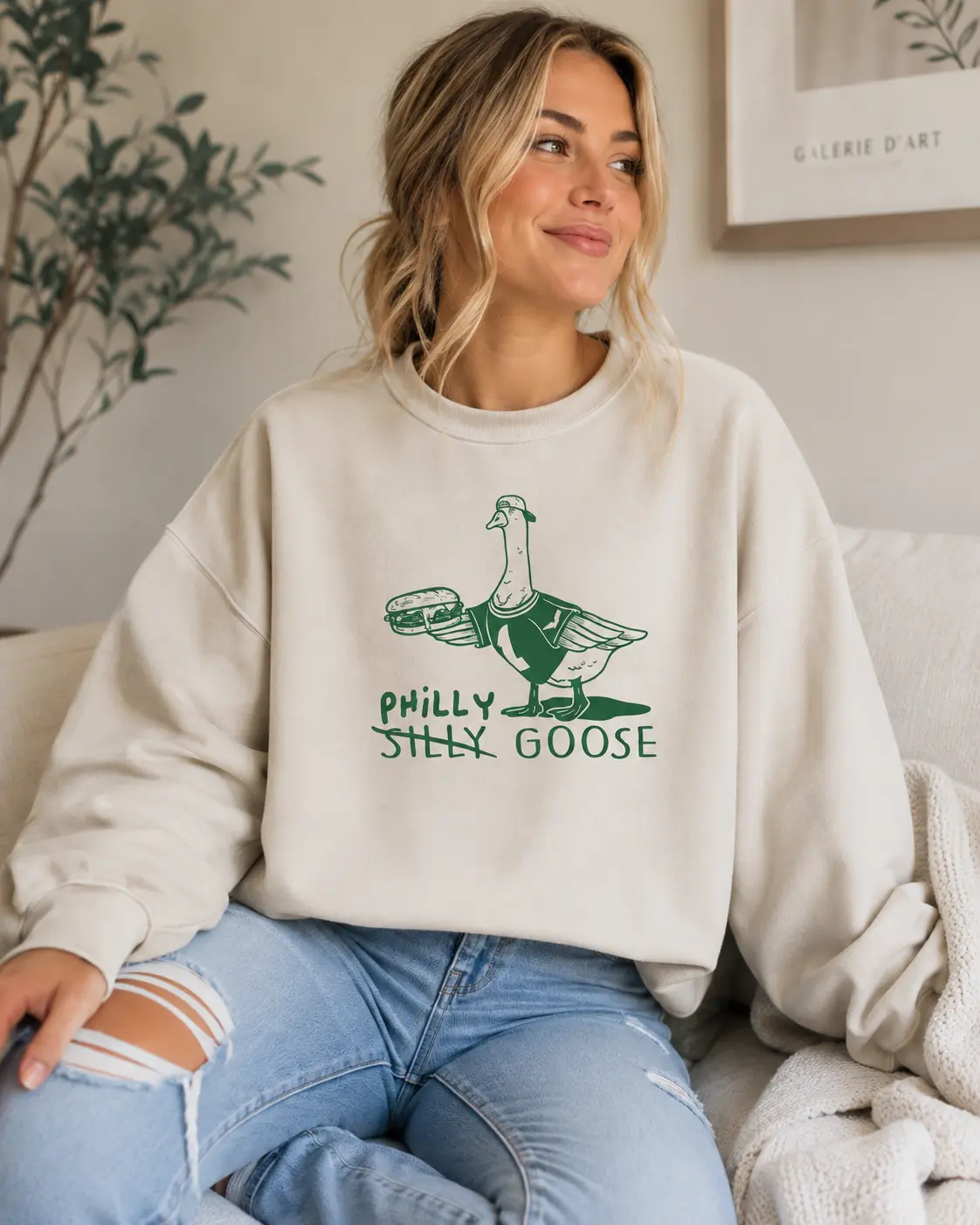 Philly Silly Goose Sweatshirt, Funny Philadelphia Sweatshirt, Philly Phanatic Crewneck, Cute Duck Sweater, Philadelphia Sports Fan Apparel, Funny Quote Sweatshirt, Eagles Fan Gift, East Coast Style