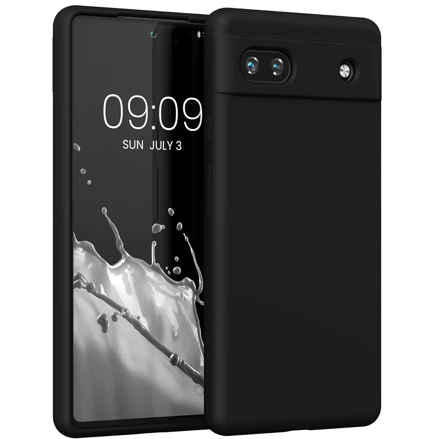 Mobile Phone Case For Google Pixel 6a, Slim Shockproof Anti Drop Flexible Black Matt Soft Silicone Casing Protective Phone Case Cover