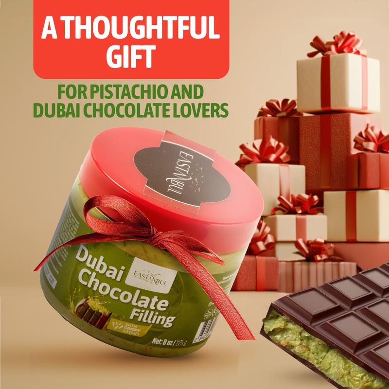 Eastanbul Dubai Chocolate Bar Mixture,Chocolate Bar Pistachio Filling, 8oz