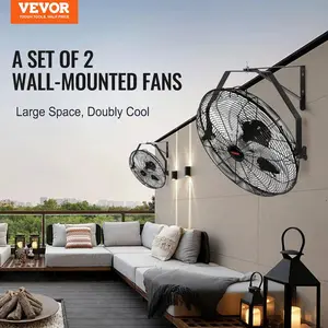 VEVOR Wall Mount Fan, 2 PCS 18/20 inch Waterproof, 3-speed High Velocity Max. 4150 CFM Industrial Wall Fan for Indoor, Commercial, Residential, Warehouse, Greenhouse, Workshop, Basement, Garage,Black