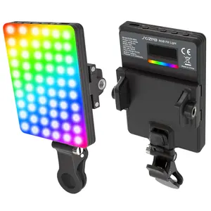 JYJZPB RGB Video Light with Front & Back Clip for Camera, Video Conference, Vlog, Selfie, Live Stream, Portable LED Camera Light Panel for Phone, iPhone, Android, iPad, Laptop