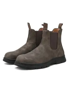 Men Chelsea Boots PU Solid Color Low Heel Comfortable Breathable Classic Simple Men Ankle Boots Footwear