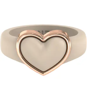 NEW! Heart Frame Collection - Women's Silicone Rings with Metal Heart Frame - Patent Pending Design