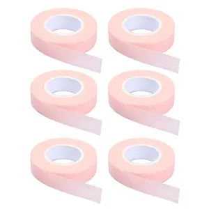 6 Rolls Eyelash Tape,Adhesive Fabric Eyelash Extension Tape,Breathable Micropore Fabric Tape for Eyelash Extension Supplies,9 m/10 yard Each Roll (Pink)
