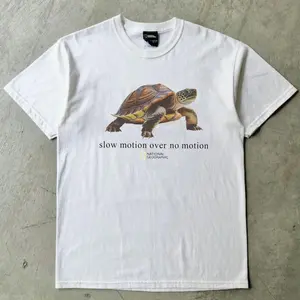 National Geographic "Slow Motion Over No Motion" Turtle Vintage T-Shirt, Funny Vintage Y2K Shirt, Unisex Shirt For Men Women